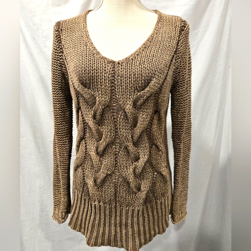 Jessica Simpson - Tan Breaded Design Sweater - (L)